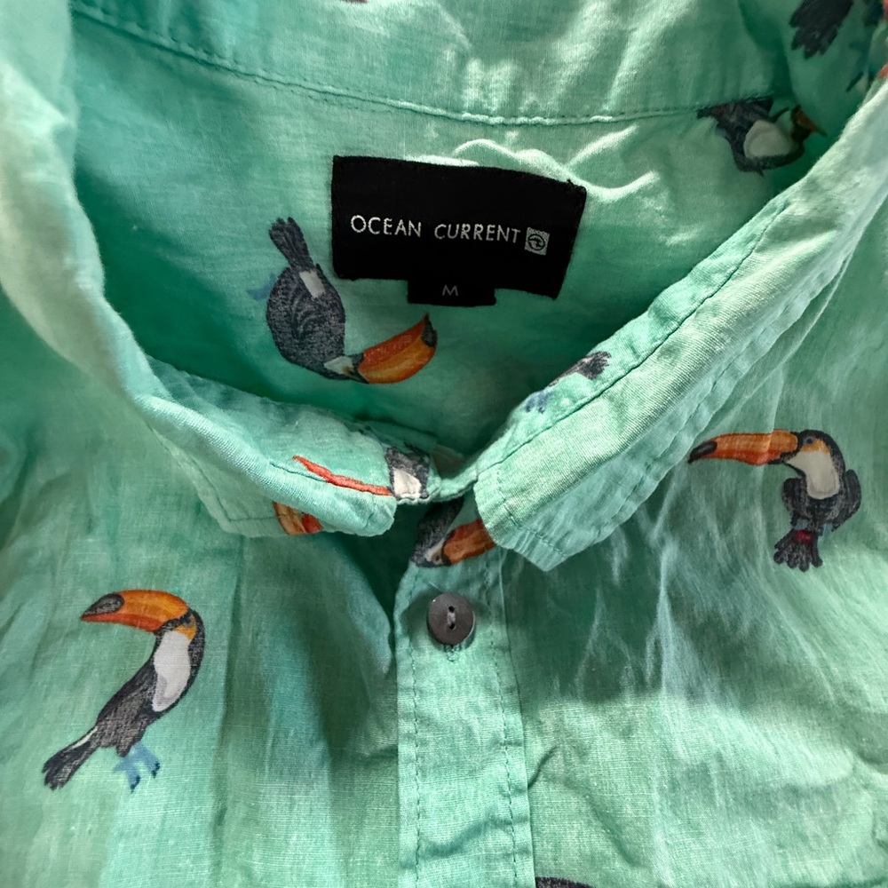 Vibrant Green Toucan Print Shirt